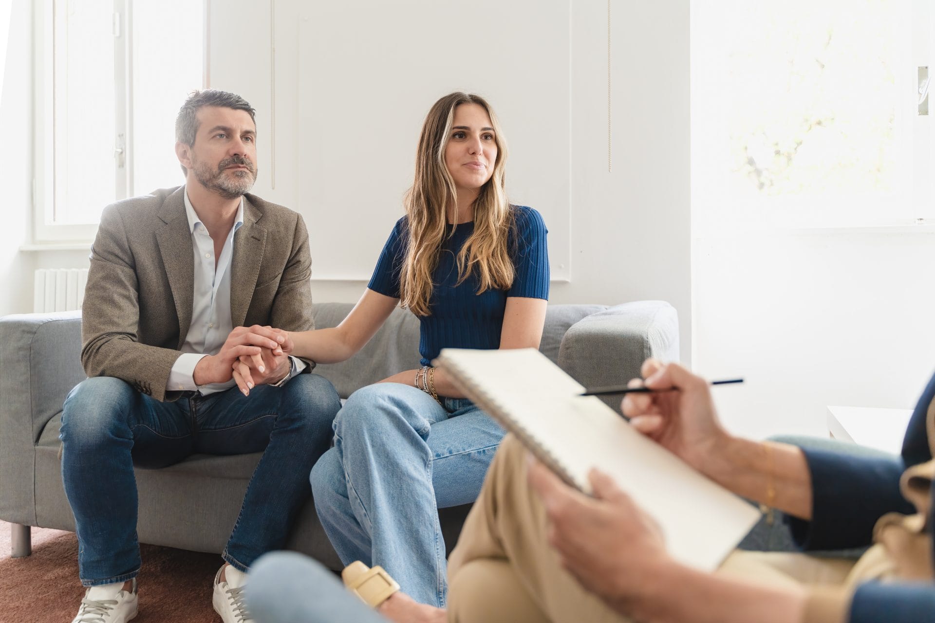 Couple attending a therapy session together.